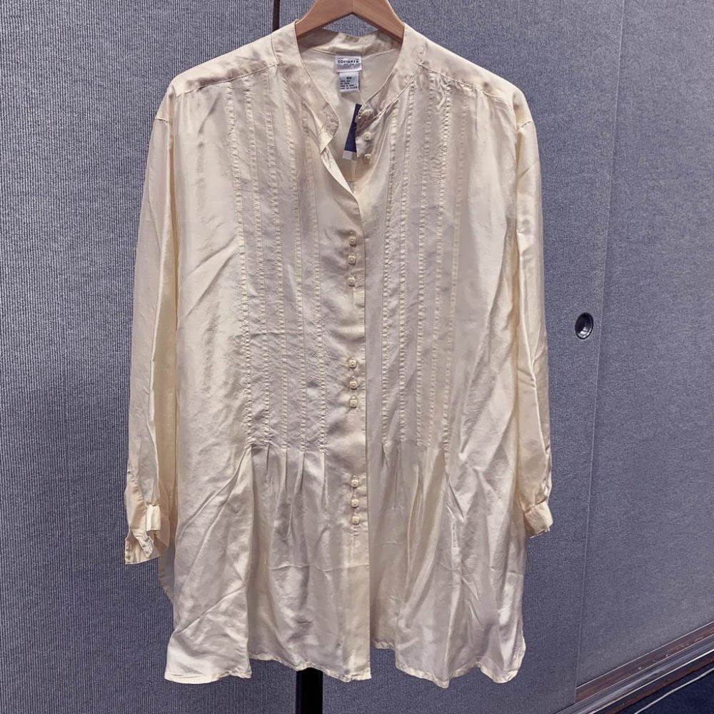 NWT Sostanza Cream Silk Blouse Plus 18W